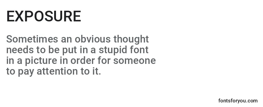 Review of the EXPOSURE (126247) Font