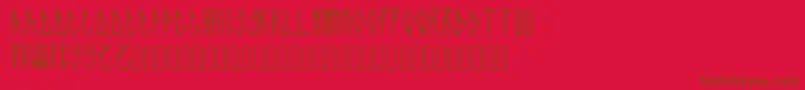Expresiva-fontti – ruskeat fontit punaisella taustalla