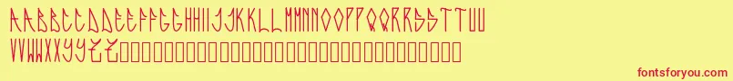 Czcionka Expresiva – czerwone czcionki na żółtym tle