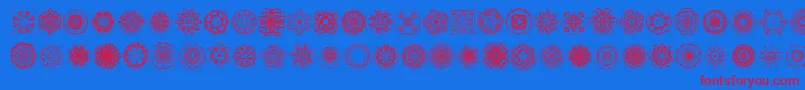 Czcionka EXTASY   – czerwone czcionki na niebieskim tle
