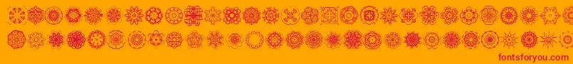 Czcionka EXTASY   – czerwone czcionki na pomarańczowym tle