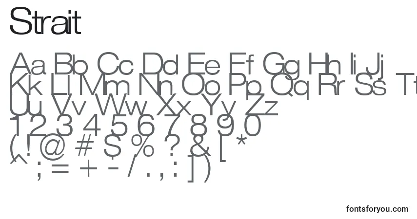 Schriftart Strait – Alphabet, Zahlen, spezielle Symbole