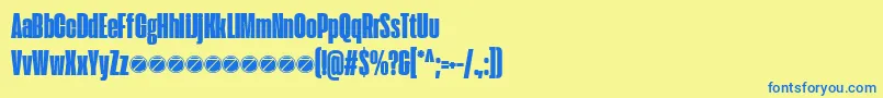 フォントExtenda 40 Hecto trial – 青い文字が黄色の背景にあります。