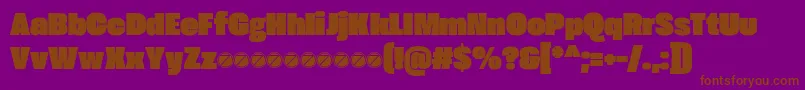 Шрифт Extenda 80 Peta trial – коричневые шрифты на фиолетовом фоне