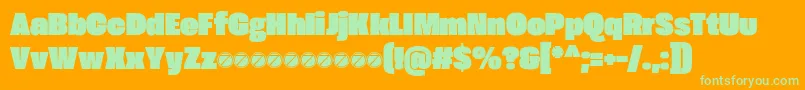 Extenda 80 Peta trial Font – Green Fonts on Orange Background