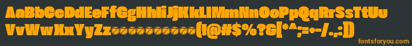 Extenda 80 Peta trial Font – Orange Fonts on Black Background