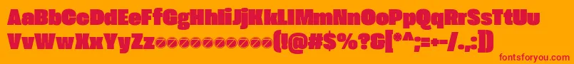 Extenda 80 Peta trial Font – Red Fonts on Orange Background