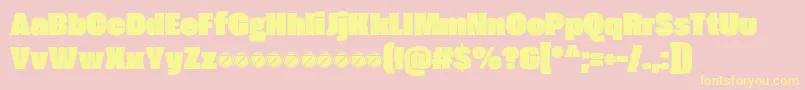 Extenda 80 Peta trial Font – Yellow Fonts on Pink Background