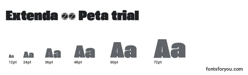 Größen der Schriftart Extenda 80 Peta trial