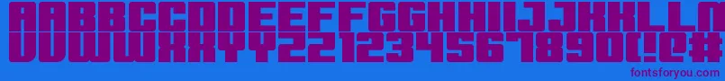 extinction event Font – Purple Fonts on Blue Background