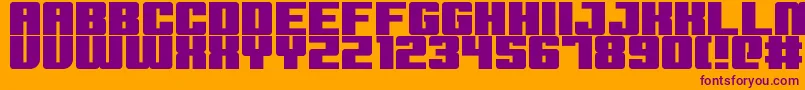 extinction event Font – Purple Fonts on Orange Background