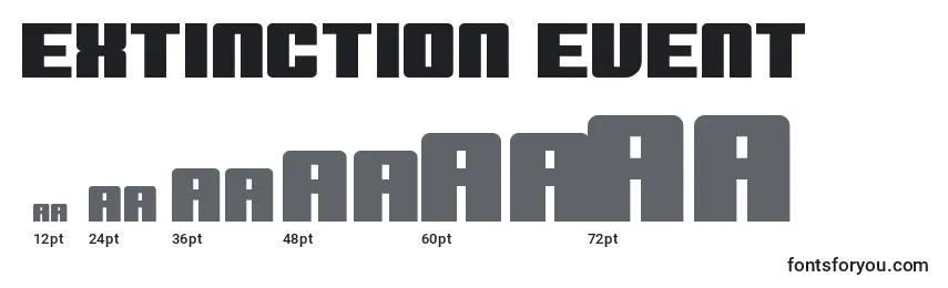 Extinction event Font Sizes
