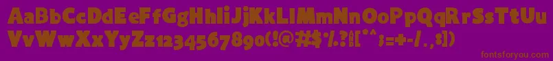 Extra Fat Font – Brown Fonts on Purple Background