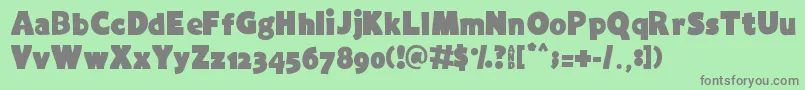 Extra Fat Font – Gray Fonts on Green Background