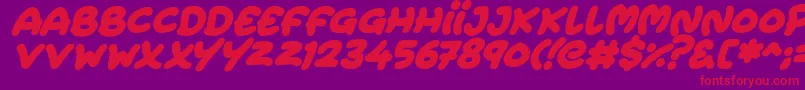 Fonte Extra Fruity Italic – fontes vermelhas em um fundo violeta