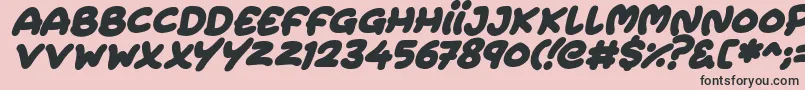 Fonte Extra Fruity Italic – fontes pretas em um fundo rosa