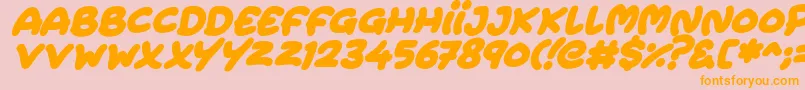 Extra Fruity Italic-Schriftart – Orangefarbene Schriften auf rosa Hintergrund