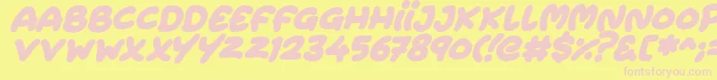 Extra Fruity Italic Font – Pink Fonts on Yellow Background