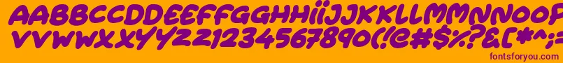 Extra Fruity Italic Font – Purple Fonts on Orange Background
