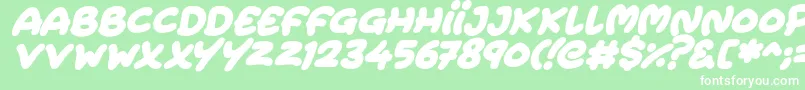 Fonte Extra Fruity Italic – fontes brancas em um fundo verde