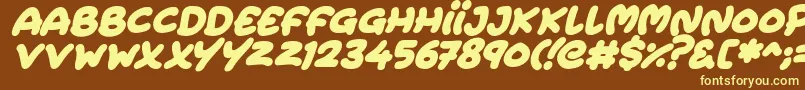 Шрифт Extra Fruity Italic – жёлтые шрифты на коричневом фоне