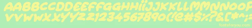 Extra Fruity Italic Font – Yellow Fonts on Green Background