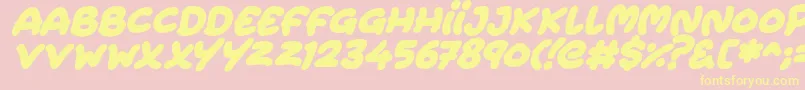 Extra Fruity Italic Font – Yellow Fonts on Pink Background