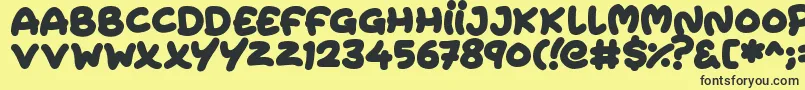 Extra Fruity Font – Black Fonts on Yellow Background