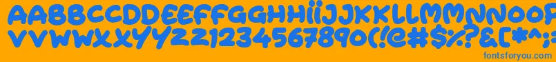 Extra Fruity Font – Blue Fonts on Orange Background