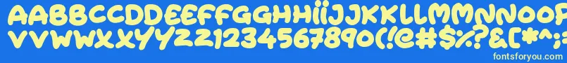 Extra Fruity Font – Yellow Fonts on Blue Background