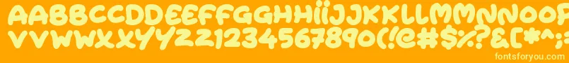 Extra Fruity Font – Yellow Fonts on Orange Background