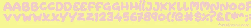 Extra Fruity Font – Pink Fonts on Yellow Background