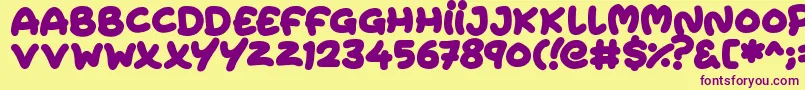 Extra Fruity Font – Purple Fonts on Yellow Background