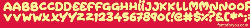 Extra Fruity Font – Yellow Fonts on Red Background