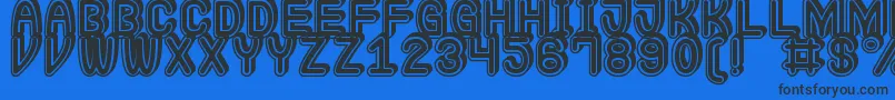 Шрифт Extra Gro St – чёрные шрифты на синем фоне