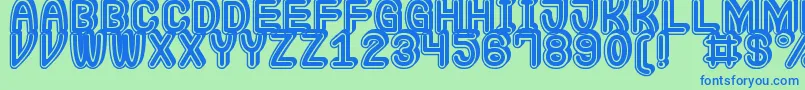 Extra Gro St-fontti – siniset fontit vihreällä taustalla