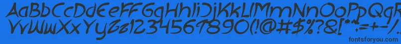 fuente EXTRA HOT Bold Italic – Fuentes Negras Sobre Fondo Azul