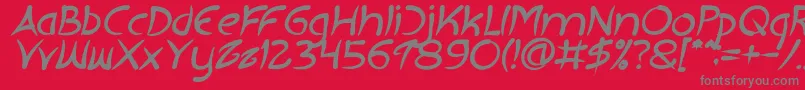 EXTRA HOT Bold Italic-Schriftart – Graue Schriften auf rotem Hintergrund