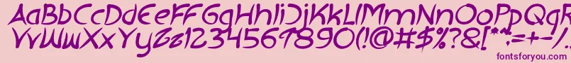 EXTRA HOT Bold Italic-fontti – violetit fontit vaaleanpunaisella taustalla