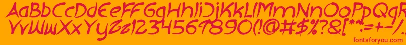 EXTRA HOT Bold Italic Font – Red Fonts on Orange Background