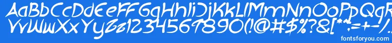 EXTRA HOT Bold Italic Font – White Fonts on Blue Background
