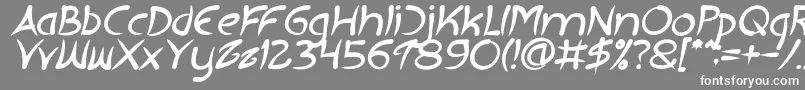 EXTRA HOT Bold Italic-fontti – valkoiset fontit harmaalla taustalla