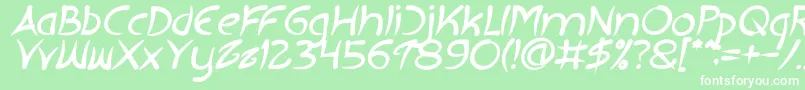 フォントEXTRA HOT Bold Italic – 緑の背景に白い文字