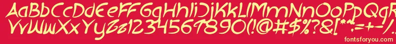 EXTRA HOT Bold Italic-fontti – keltaiset fontit punaisella taustalla