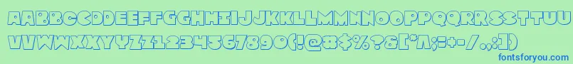 Zounderkiteout Font – Blue Fonts on Green Background