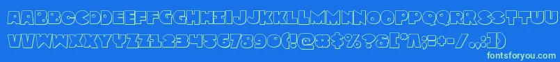 Zounderkiteout Font – Green Fonts on Blue Background