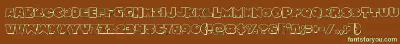 Zounderkiteout Font – Green Fonts on Brown Background