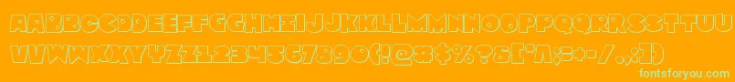 Zounderkiteout-fontti – vihreät fontit oranssilla taustalla