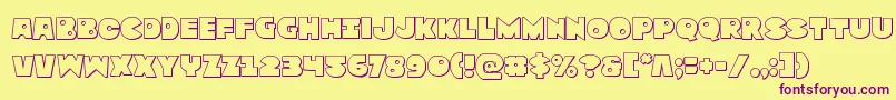 Zounderkiteout Font – Purple Fonts on Yellow Background