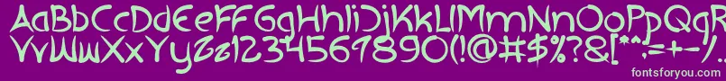 EXTRA HOT Bold-Schriftart – Grüne Schriften auf violettem Hintergrund
